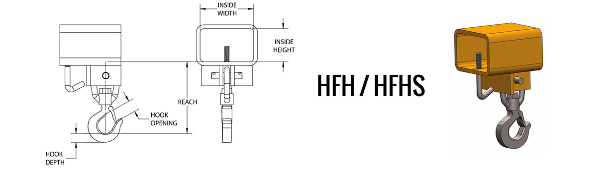 HFH/HFHS - Forklift Hook Dimensions