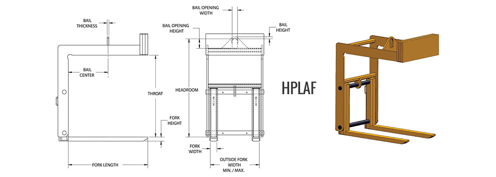 HPLAF - Adjustable Fork Pallet Lifter Dimensions
