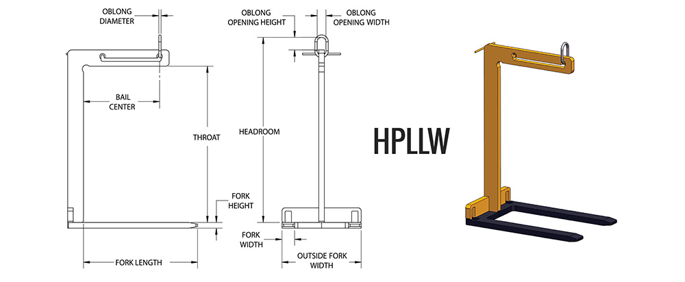 HPLLW - Lightweight Pallet Lifter Dimensions