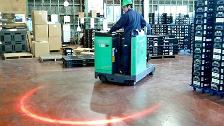 Hololight arch used as forklift halo safety light.