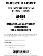Chester SLA Pneumatic Chain Hoist Manual