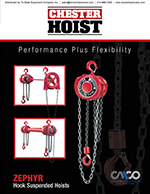 Capacity 1 Ton Clevis Type Chester Zephyr Model Hand Chain Hoist Part No 135-0100