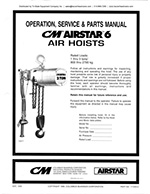 CM AirStar 6 Pneumatic Hoist Manual