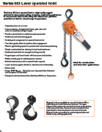 CM Series 653 Lever Chain Hoist Specs