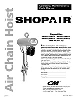 CM ShopAir Pneumatic Hoist Manual
