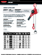 Coffing LSB-B Ratchet/Lever Hoist Specs