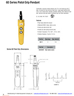Conductix 60 Series 2-Button Pistol Grip Pendant Specs