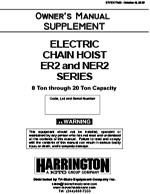 Harrington 8-20 Ton NER/ER Manual and Parts