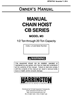 Harrington CB Hand Chain Hoist Manual