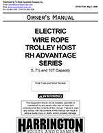 Harrington RH-A Series Wire Rope Hoist Manual