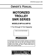 Harrington SNER Motorized Trolley Manual and Parts