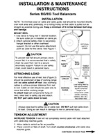 HUBBELL BG Spring Balancer Manual