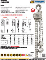 OZ Stainless Steel Chain Hoist Brochure