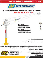 OZ XR Series Steel Davit Crane Manual