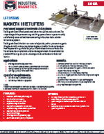 Walker Magnetic Sheet Lifters Spec Sheet