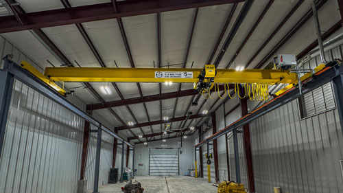 5-Ton Single Girder Crane with Dual Motor Drive System in Cooking Oil Processing Facility