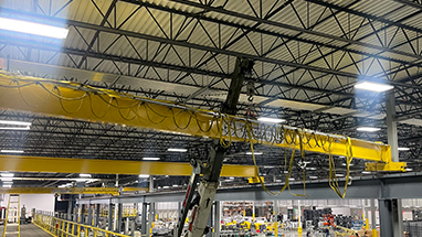 Tri-State Overhead Crane service crew installing a 15 ton refurbished bridge crane.