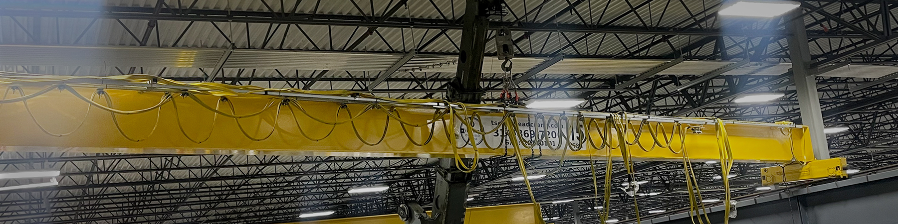 Refurbished overhead bridge crane being installed in a new location