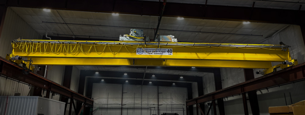 40-ton overhead bridge crane built by Tri-State Overhead Crane.