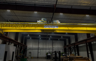 40-ton overhead bridge crane built by Tri-State Overhead Crane.