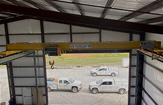 10-ton overhead bridge crane installation by Tri-State Overhead Crane.