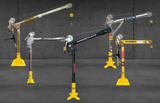 A selection of OZ Lifting Products portable davit cranes offered by Tri-State Overhead Crane.