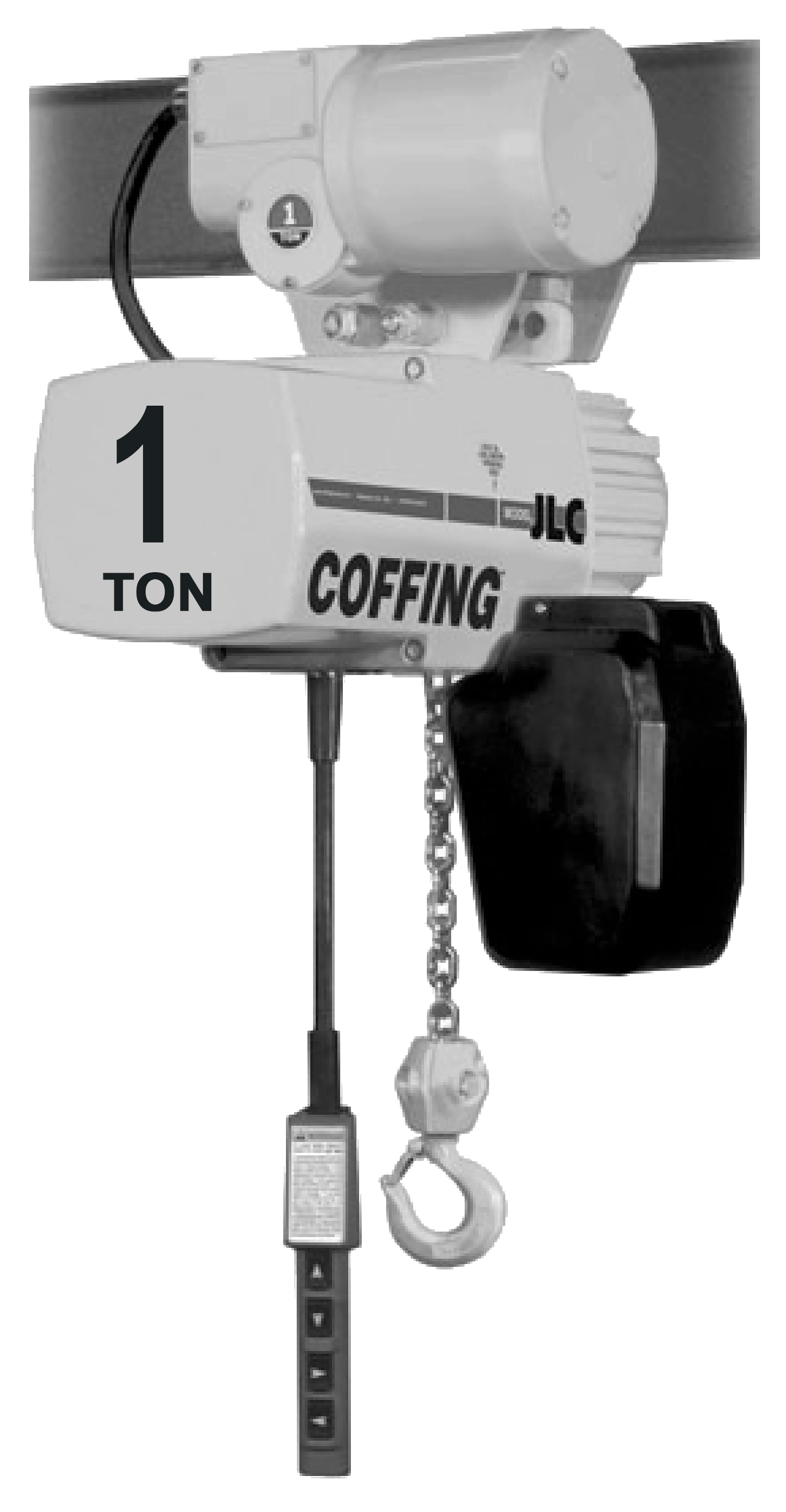 Coffing 08068W FLC1016 1 20 Little Mule Electric Chain Hoist with Chain Container 