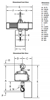 1/4-Ton Gorbel GS Electric Chain Hoist, Dimensions